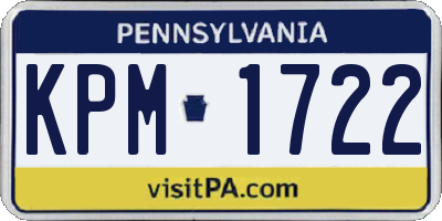 PA license plate KPM1722