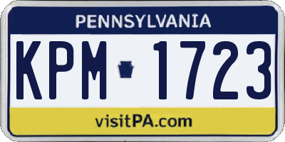 PA license plate KPM1723