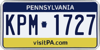 PA license plate KPM1727