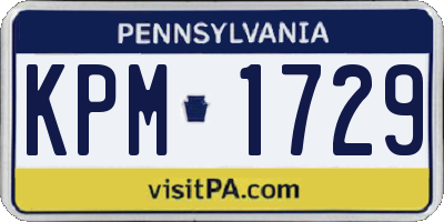 PA license plate KPM1729