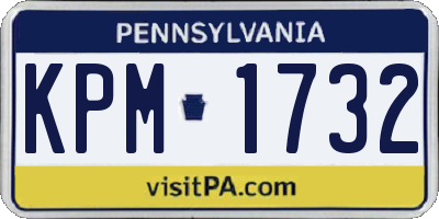 PA license plate KPM1732
