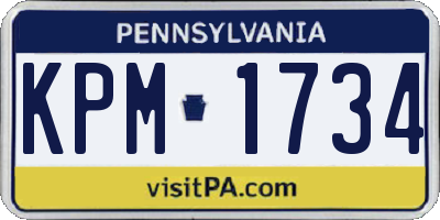PA license plate KPM1734