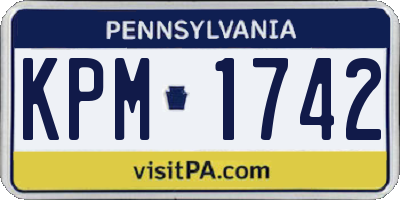 PA license plate KPM1742