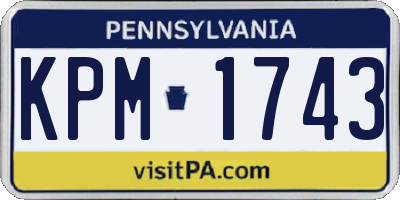PA license plate KPM1743