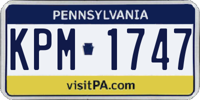 PA license plate KPM1747