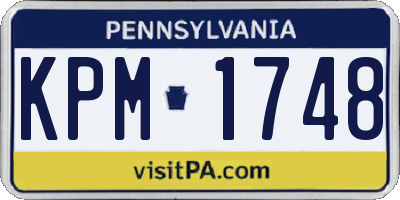 PA license plate KPM1748