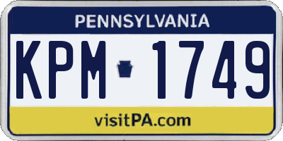 PA license plate KPM1749