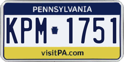 PA license plate KPM1751
