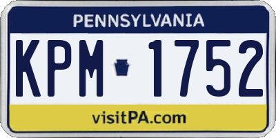 PA license plate KPM1752