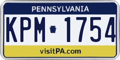 PA license plate KPM1754