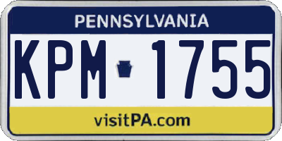 PA license plate KPM1755