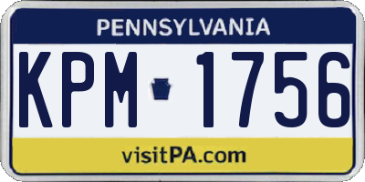 PA license plate KPM1756