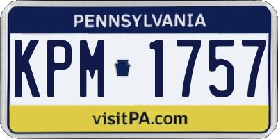 PA license plate KPM1757