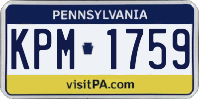 PA license plate KPM1759