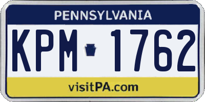 PA license plate KPM1762