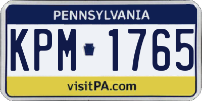PA license plate KPM1765