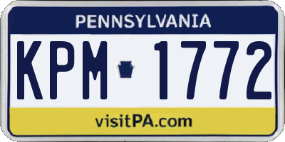 PA license plate KPM1772