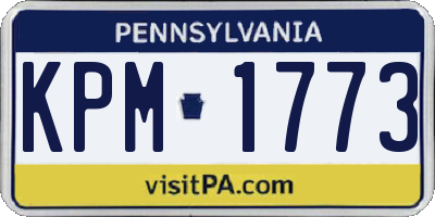 PA license plate KPM1773