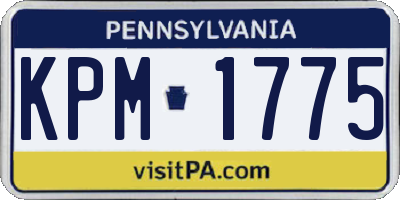 PA license plate KPM1775