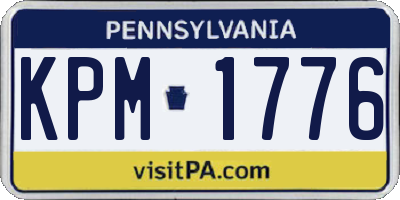 PA license plate KPM1776