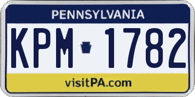 PA license plate KPM1782