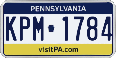 PA license plate KPM1784