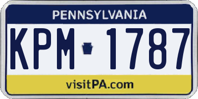 PA license plate KPM1787