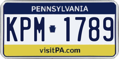 PA license plate KPM1789