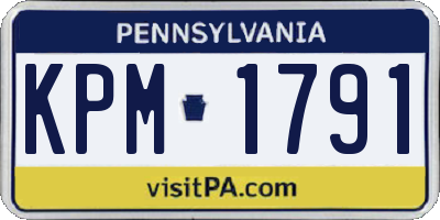 PA license plate KPM1791