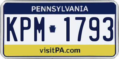 PA license plate KPM1793