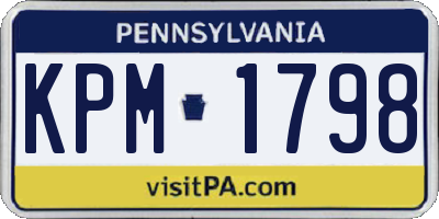PA license plate KPM1798