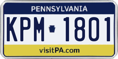 PA license plate KPM1801