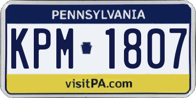 PA license plate KPM1807