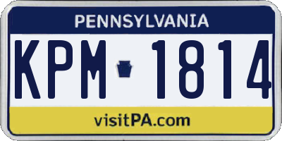 PA license plate KPM1814
