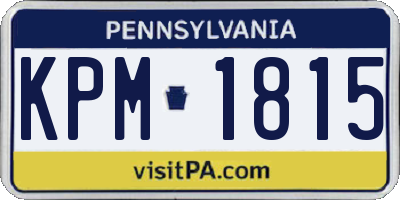 PA license plate KPM1815