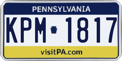 PA license plate KPM1817