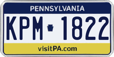 PA license plate KPM1822