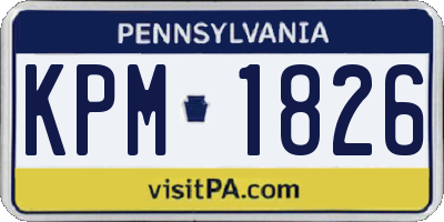 PA license plate KPM1826