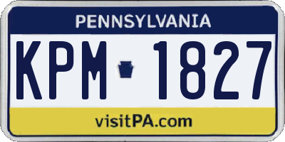 PA license plate KPM1827