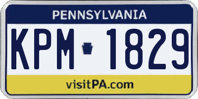 PA license plate KPM1829