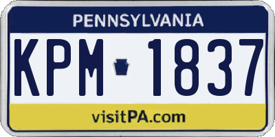 PA license plate KPM1837