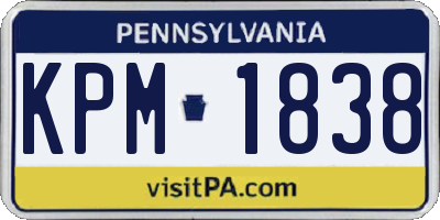 PA license plate KPM1838