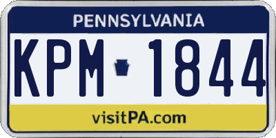 PA license plate KPM1844