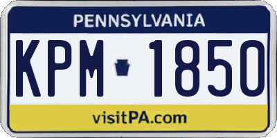 PA license plate KPM1850
