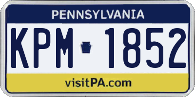 PA license plate KPM1852
