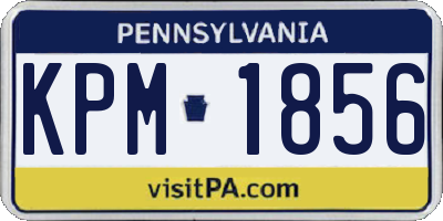 PA license plate KPM1856