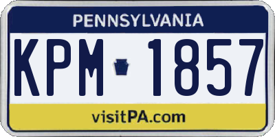 PA license plate KPM1857