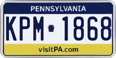 PA license plate KPM1868