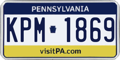PA license plate KPM1869