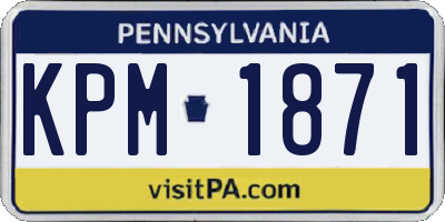 PA license plate KPM1871